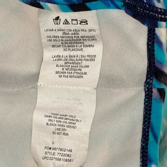 Speedo Turquoise Black Gray Abstract One Piece Bathing Suit Size 10 - Picture 8 of 11